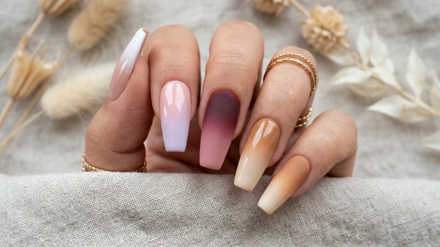 Ombre Coffin Nails