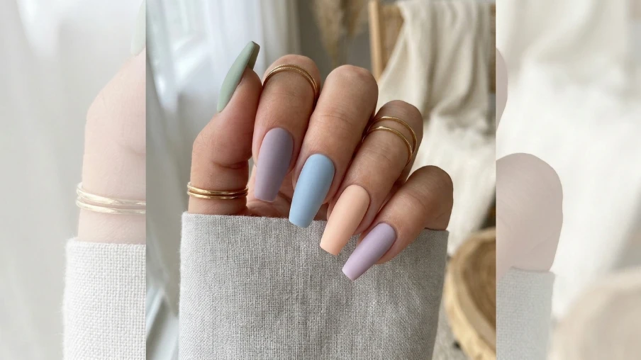 Pastel Coffin Nails