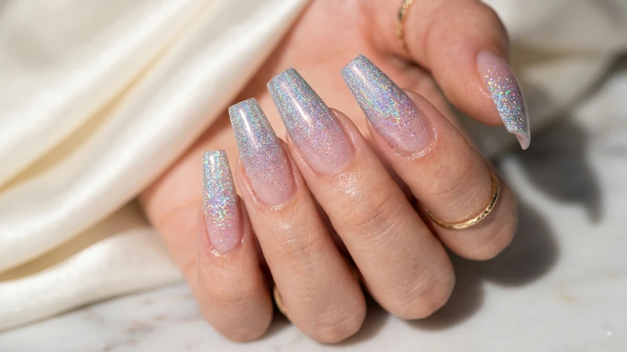 Glitter Coffin Nails