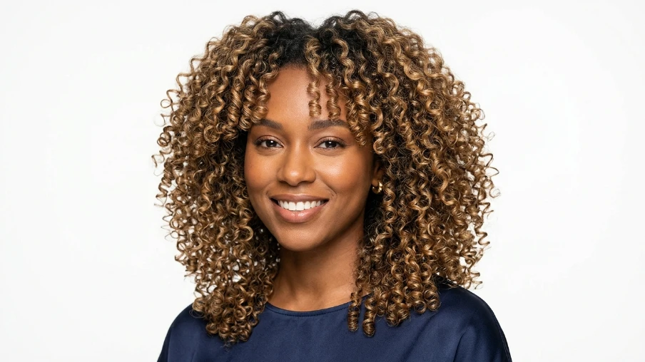 Highlighted Natural Curls with a Color Gloss