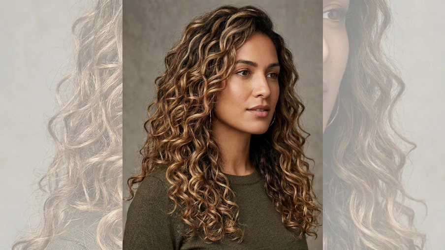 Layered Curly Hair Highlights
