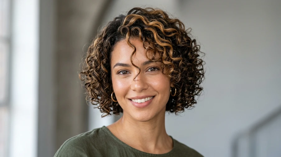 Highlighted Curly Hairstyles for Short Hair