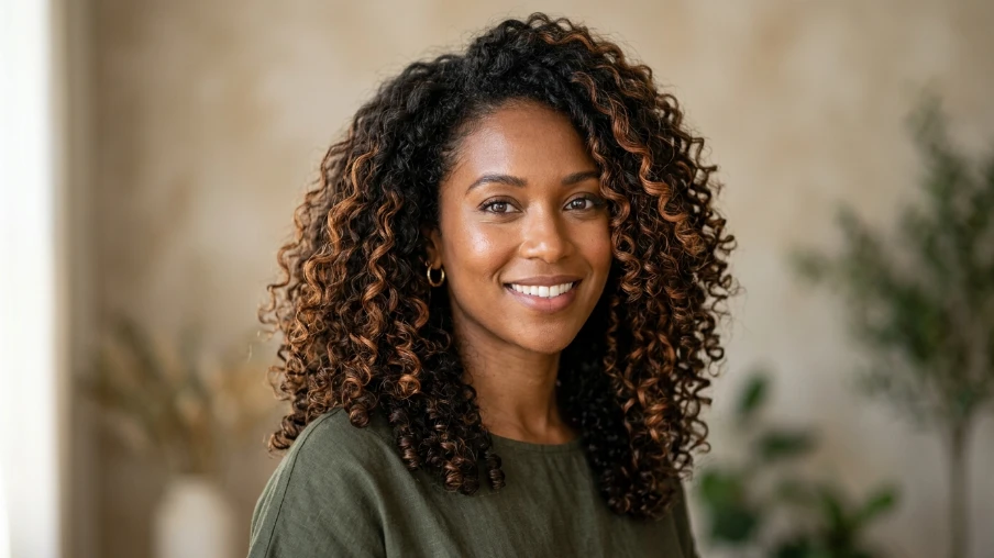 Curly Hair Color Highlights for Dark Bases