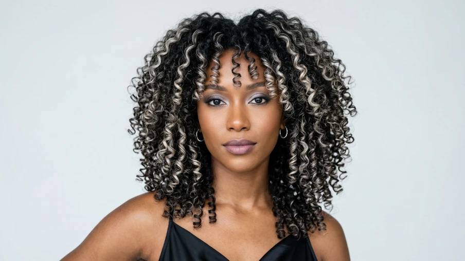 Cool Toned Curly Hair Color Highlights