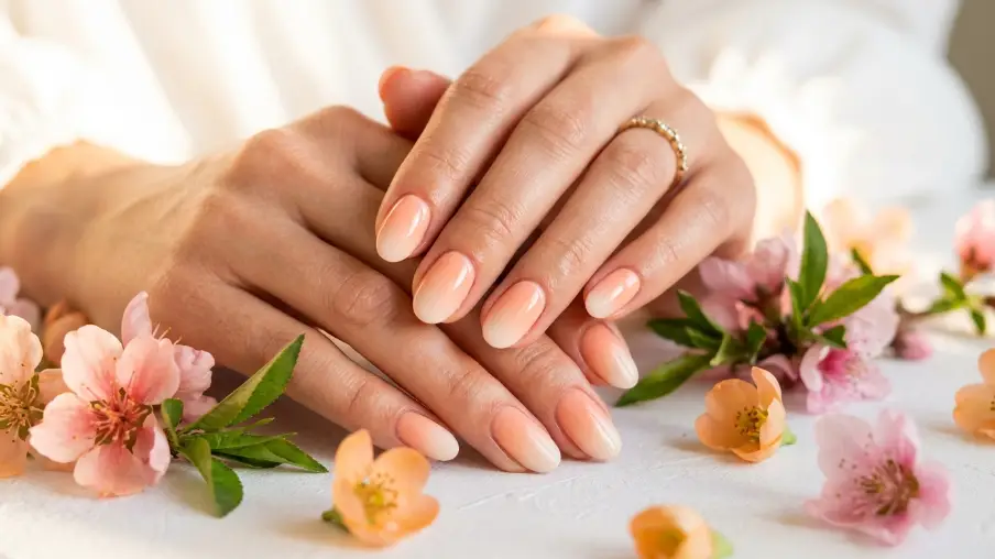 Peach Fuzz Ombre Nails