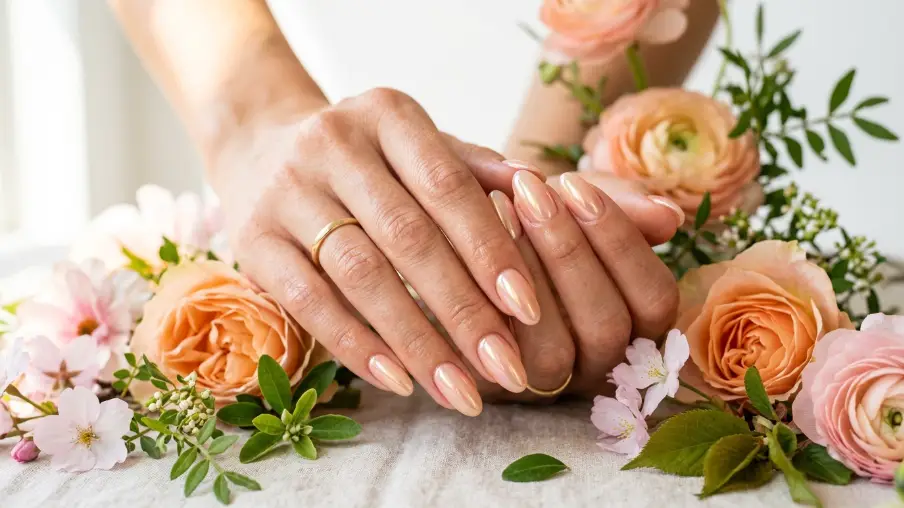 Glazed Donut Nails in Spring Tones