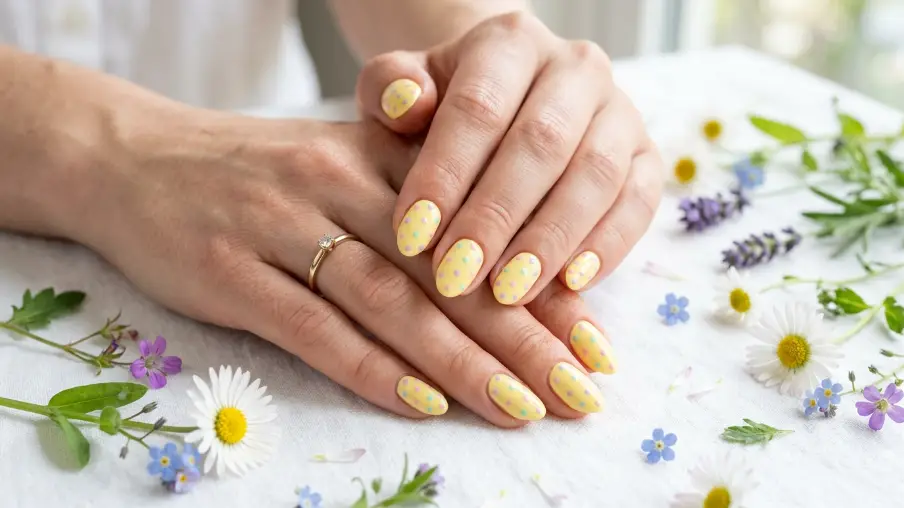 Polka Dot Spring Nails