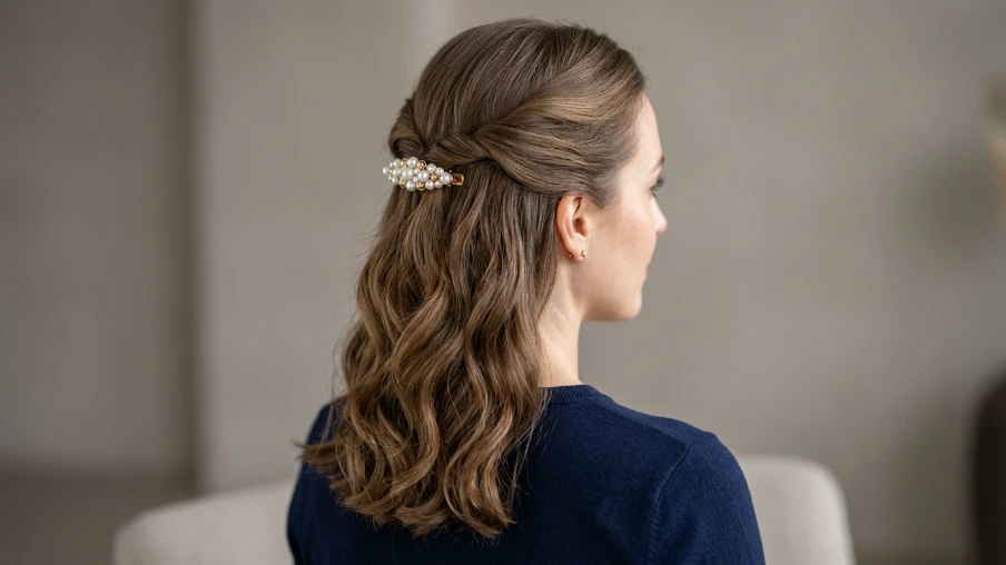 The Half-Up Twist with a Clip