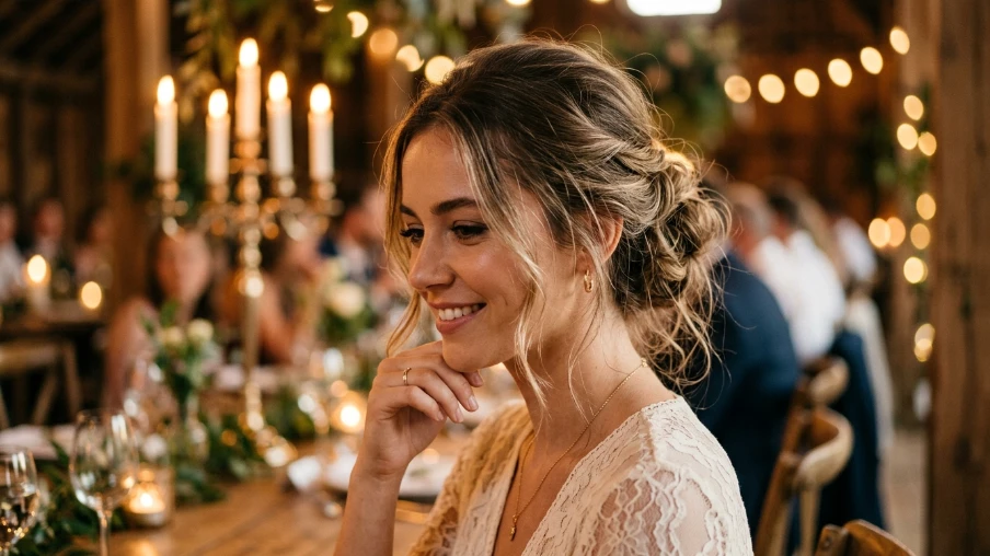 The Loose Updo with Wispy Pieces