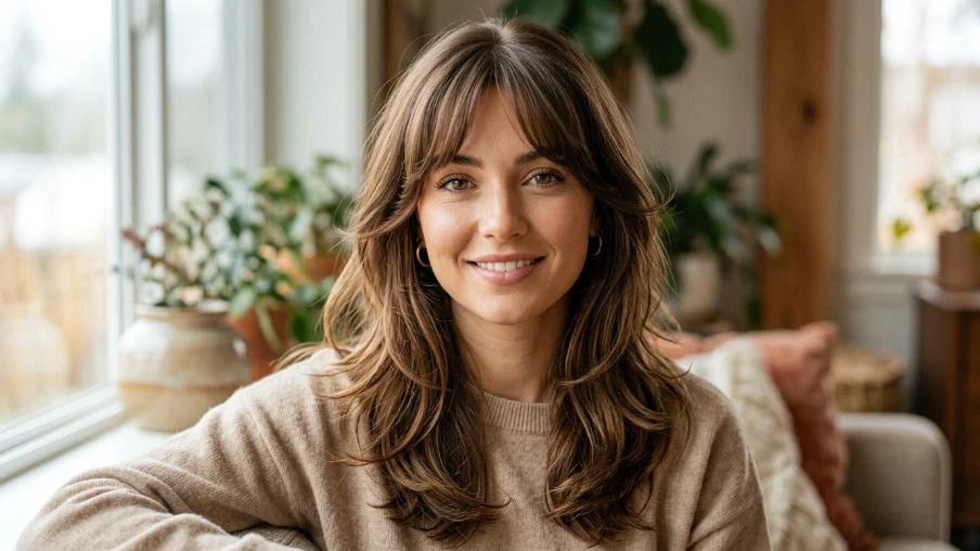 Curtain Bangs with Soft Layers
