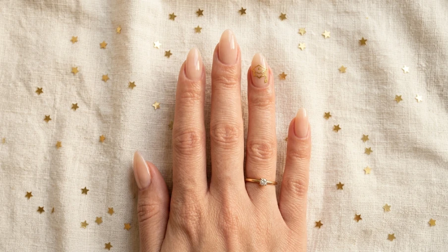 Graduation Nails with Cap or Diploma Details