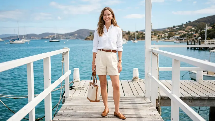 White Oxford Shirt With Tailored Shorts