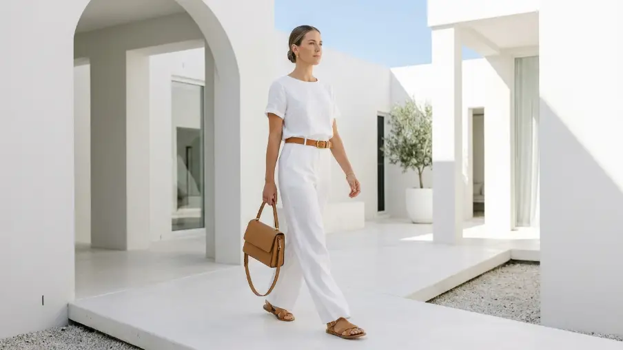Monochrome All-White Linen Look