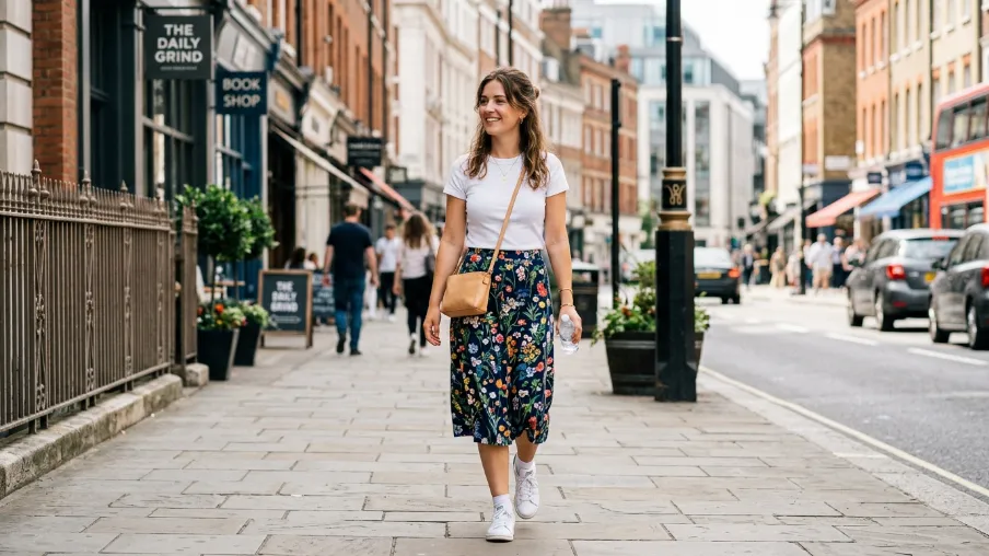 Skirt with Sneakers for a Street Style Look