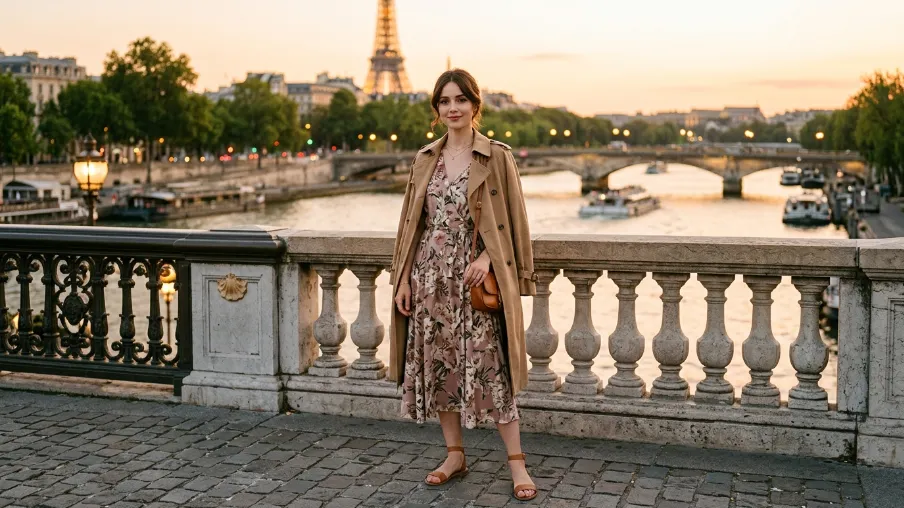 Trench Coat Over a Summer Dress