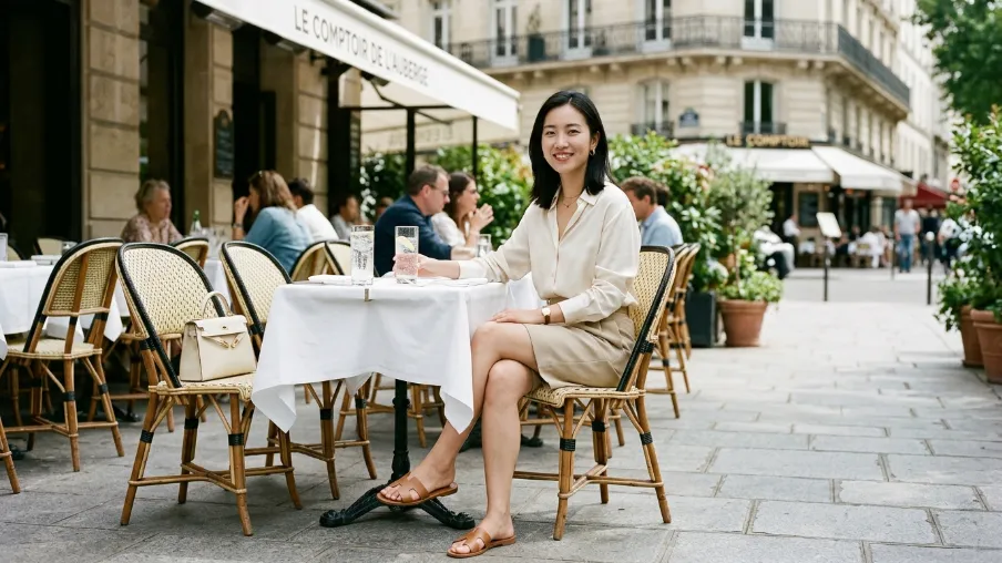 Silk Blouse with Tailored Shorts