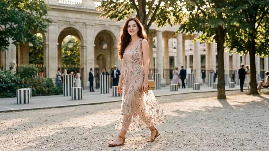Sheer Overlay Dress Over a Simple Slip
