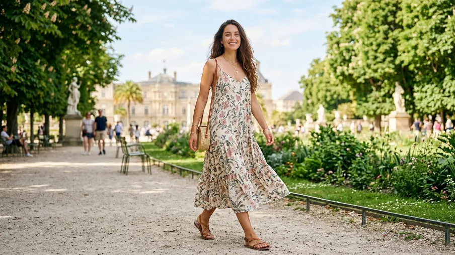 Flowy Summer Dress in a Floral Print