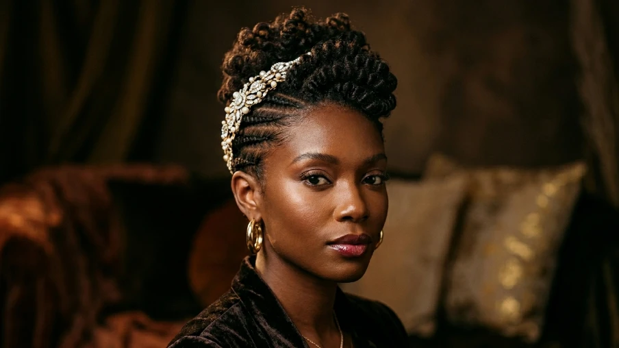 Asymmetrical Flat Twist and Curl Updo