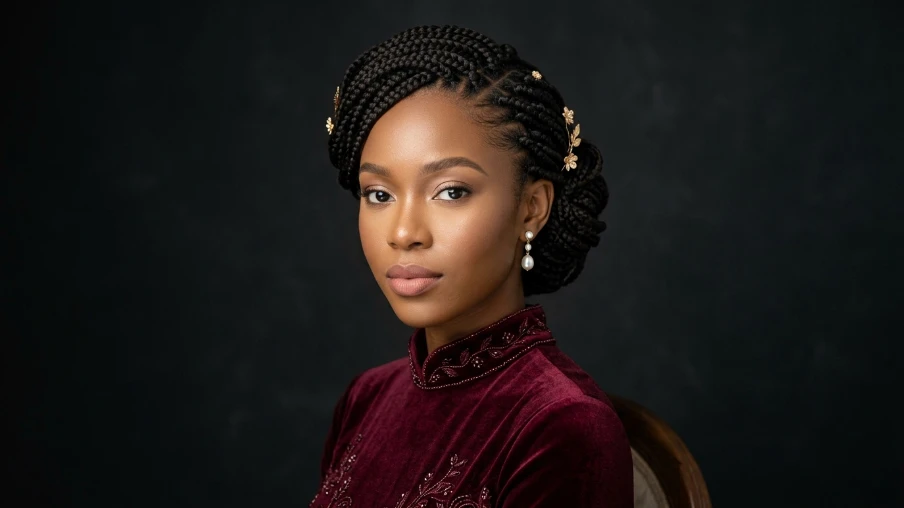 Box Braids Formal Updo