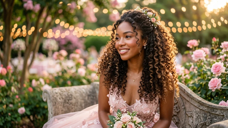 Half Up Half Down Natural Curls