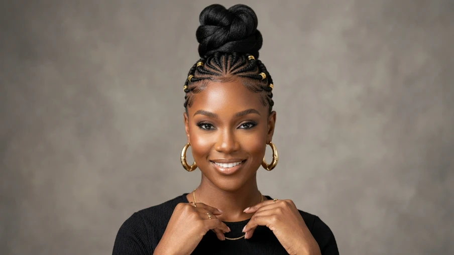 Cornrow to High Bun