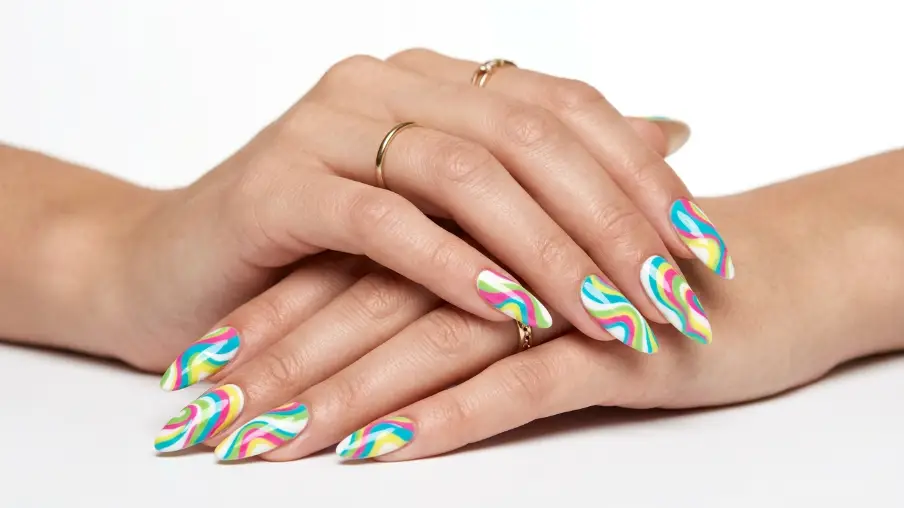 Classic Multicolor Swirl on White Base