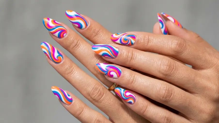 Neon Pucci on Almond Nails
