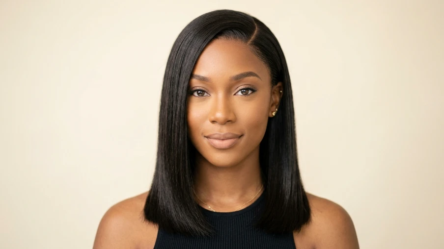 Straight Quick Weave with Side Part