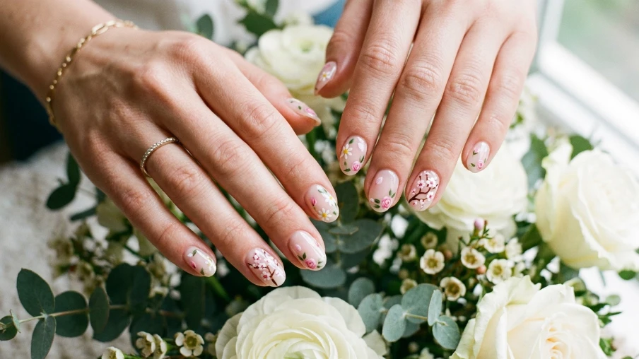 Floral Short Nail Art