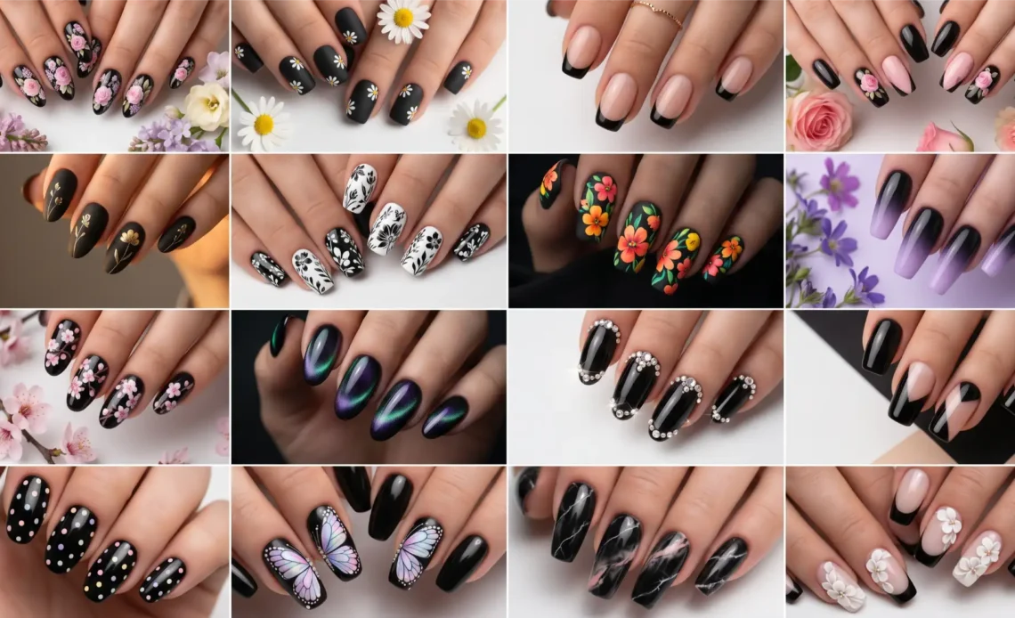 16 Trendy Ideas for black spring nails You’ll Love This Year