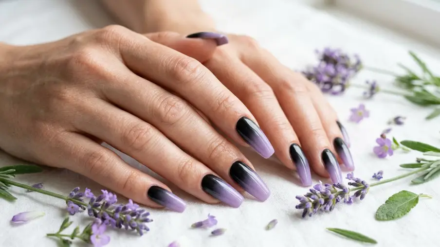 Black Ombre into Lavender