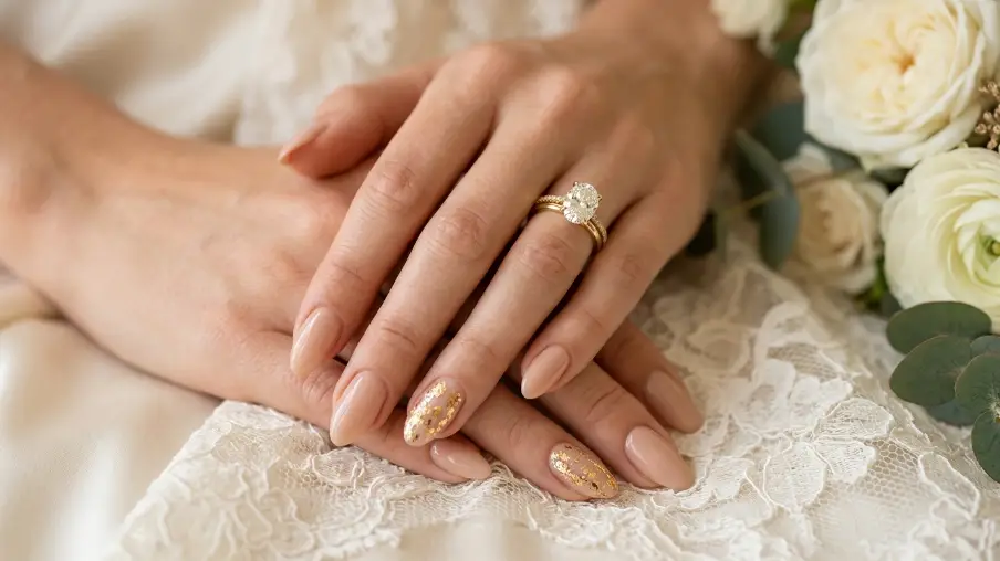 Nude with Gold Foil Accents