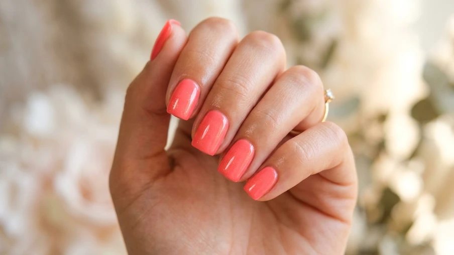 Coral Neon Summer Nails