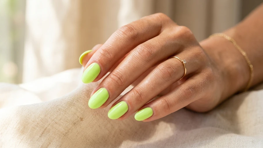 Neon Summer Nails in Lime Green