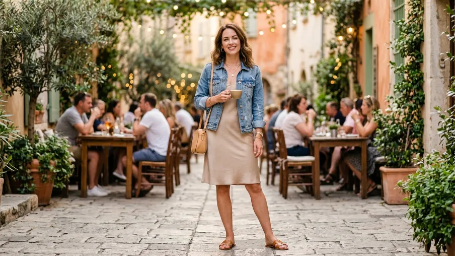 Slip Dress with a Denim Jacket