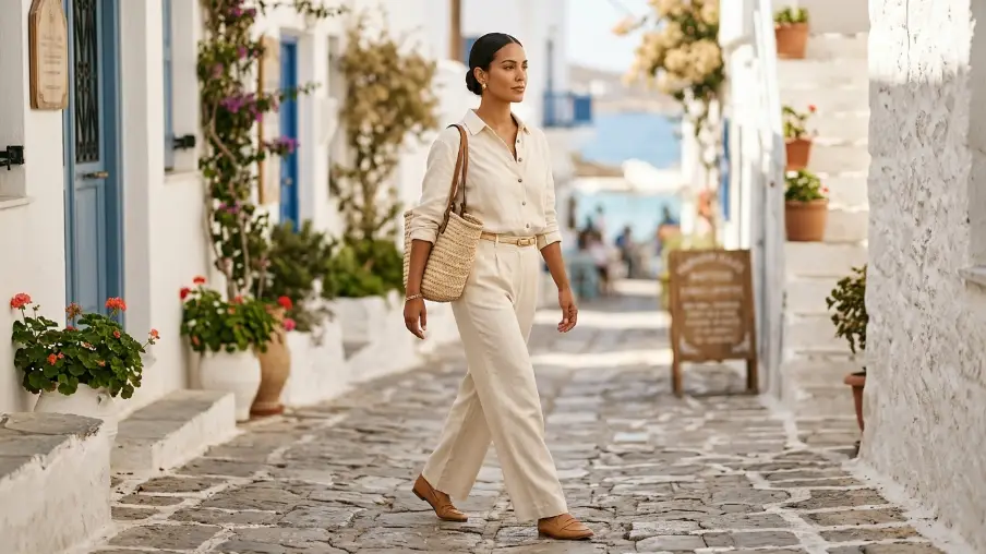 Linen Matching Set as a Coverup