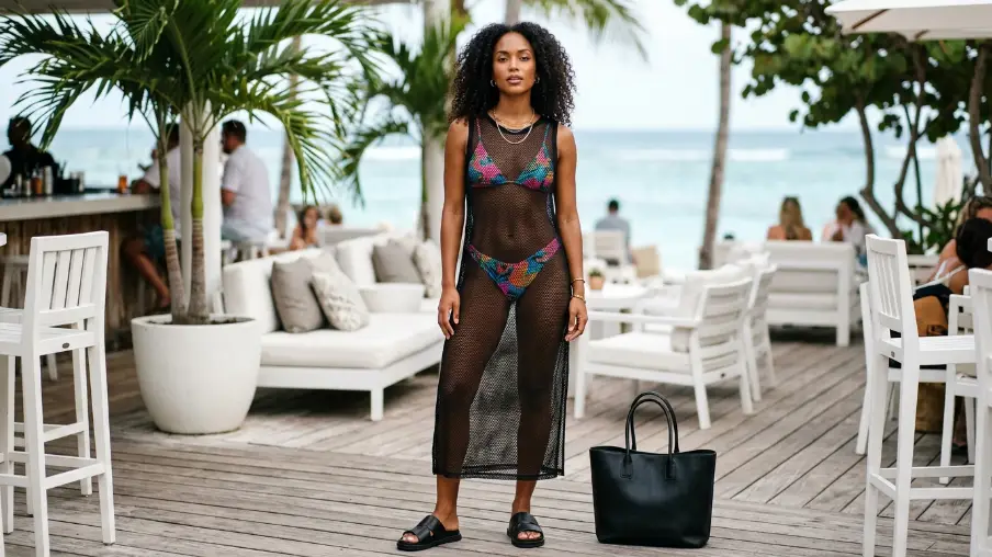 Mesh Beach Dress Outfit