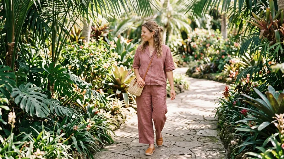 Matching Linen Set for Sightseeing Days
