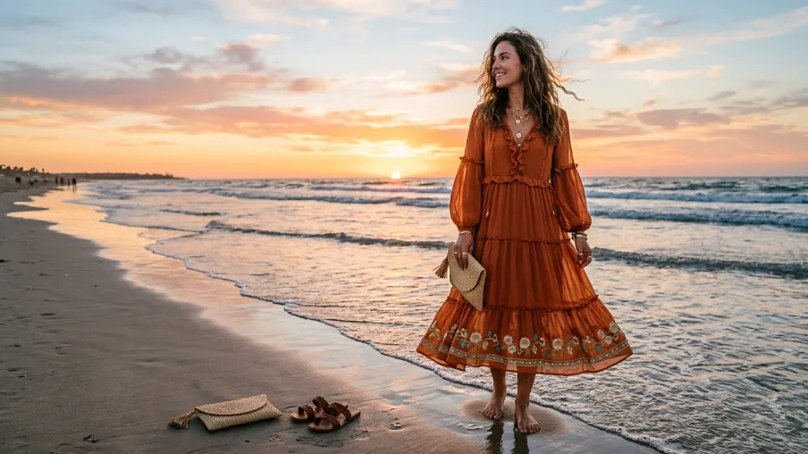 Flowy Boho Dress for the Golden Hour