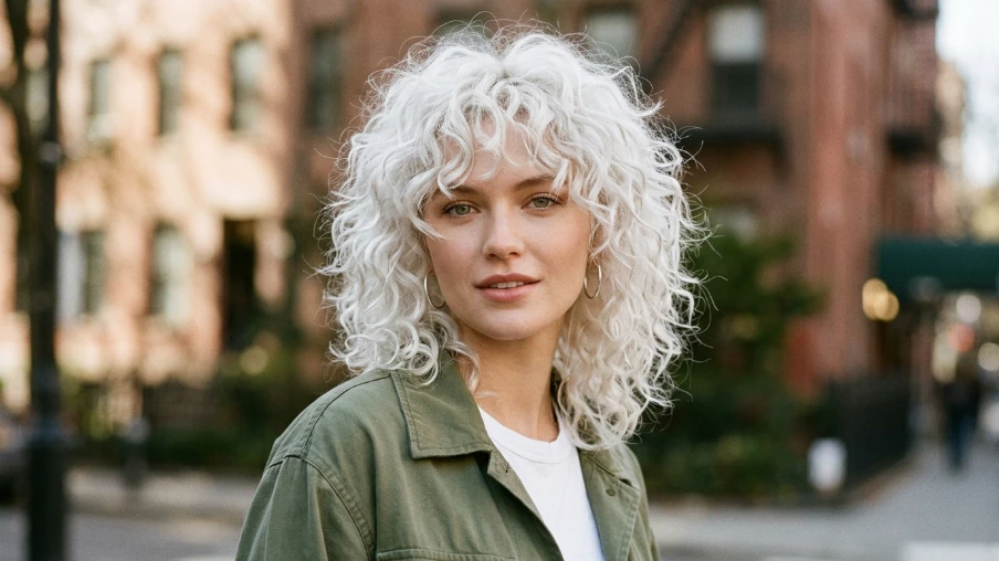 The Voluminous White Curly Shag
