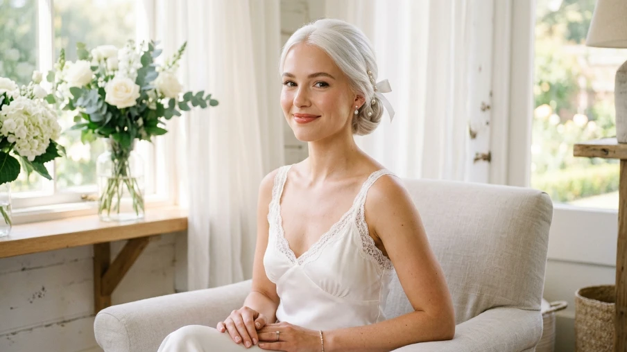 The Sleek White Updo
