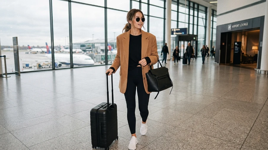 Oversized Blazer With Leggings