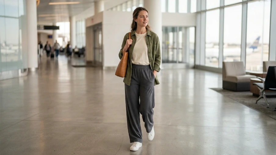 Wide-Leg Trousers With a Basic Tee