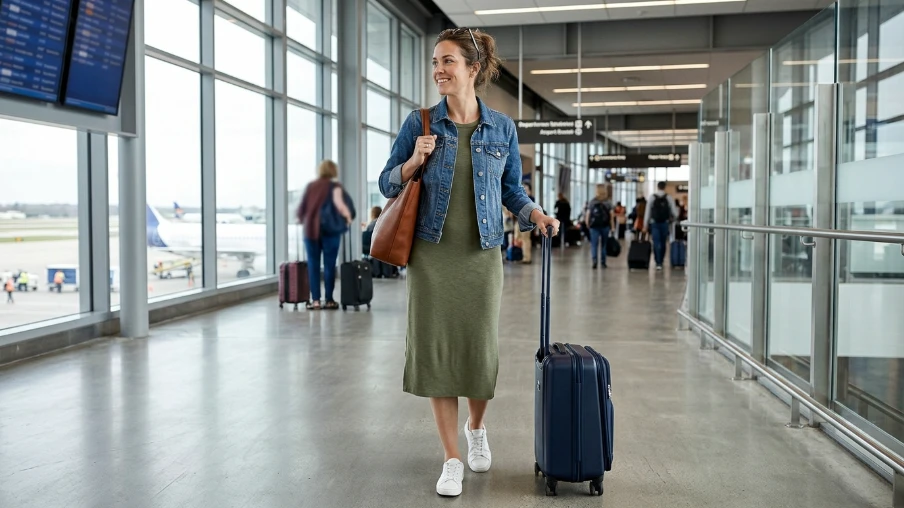 Denim Jacket Over a Midi Dress