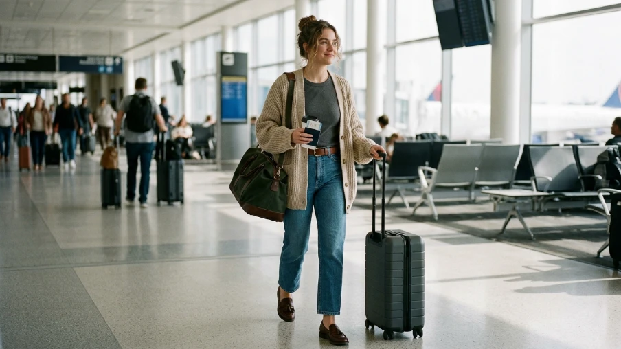 Cardigan Travel Outfit