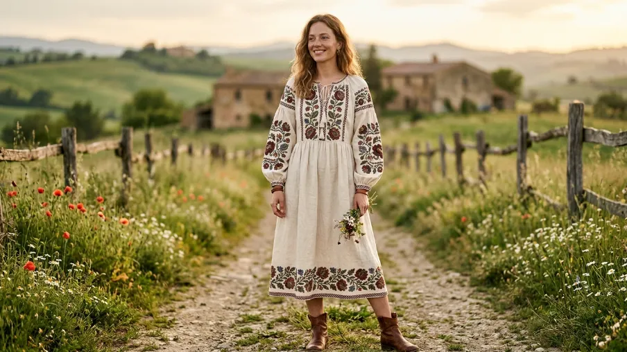 Folk Dress Inspiration: Full Embroidered Folk Dress