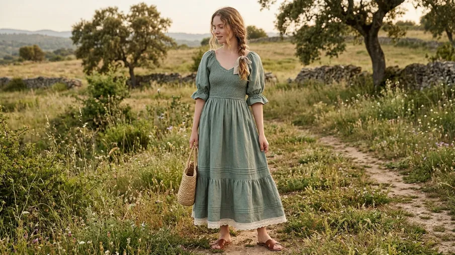 Flowy Maxi Dress in Earth Tones