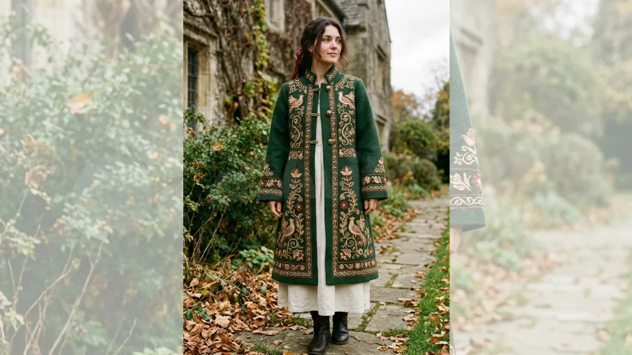 Folk Inspired Embroidered Coat