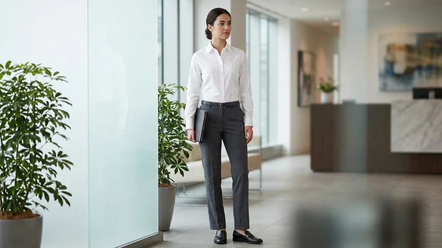 Classic White Shirt and Dress Trousers